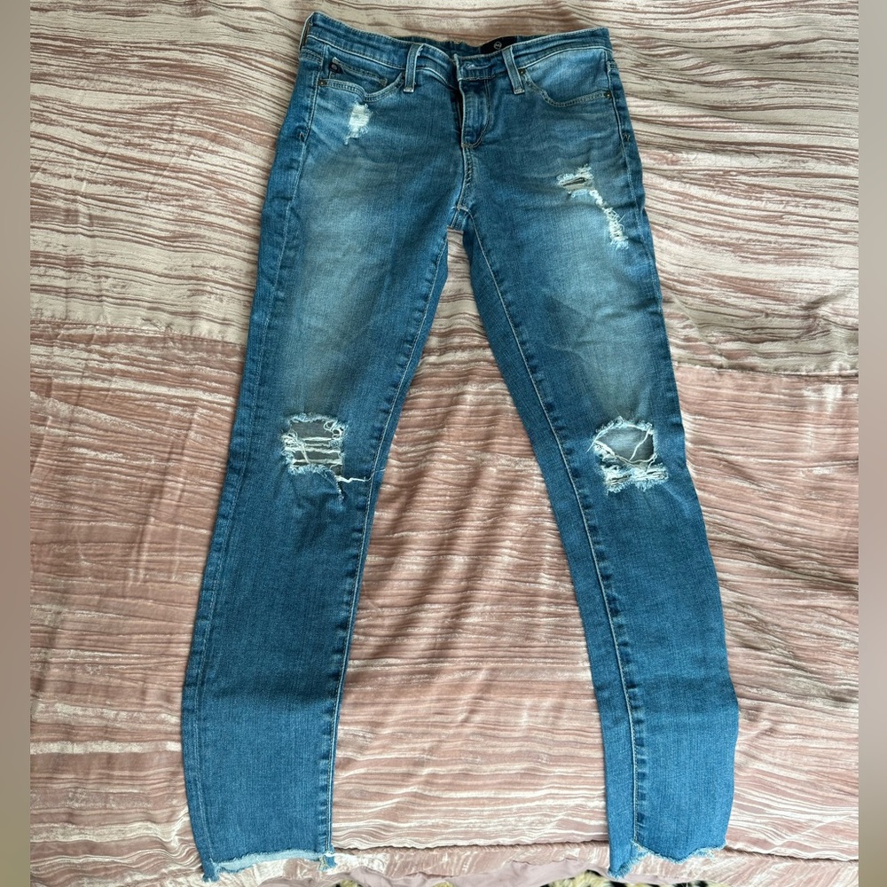 AG Distressed Skinny Jeans Size 25 R